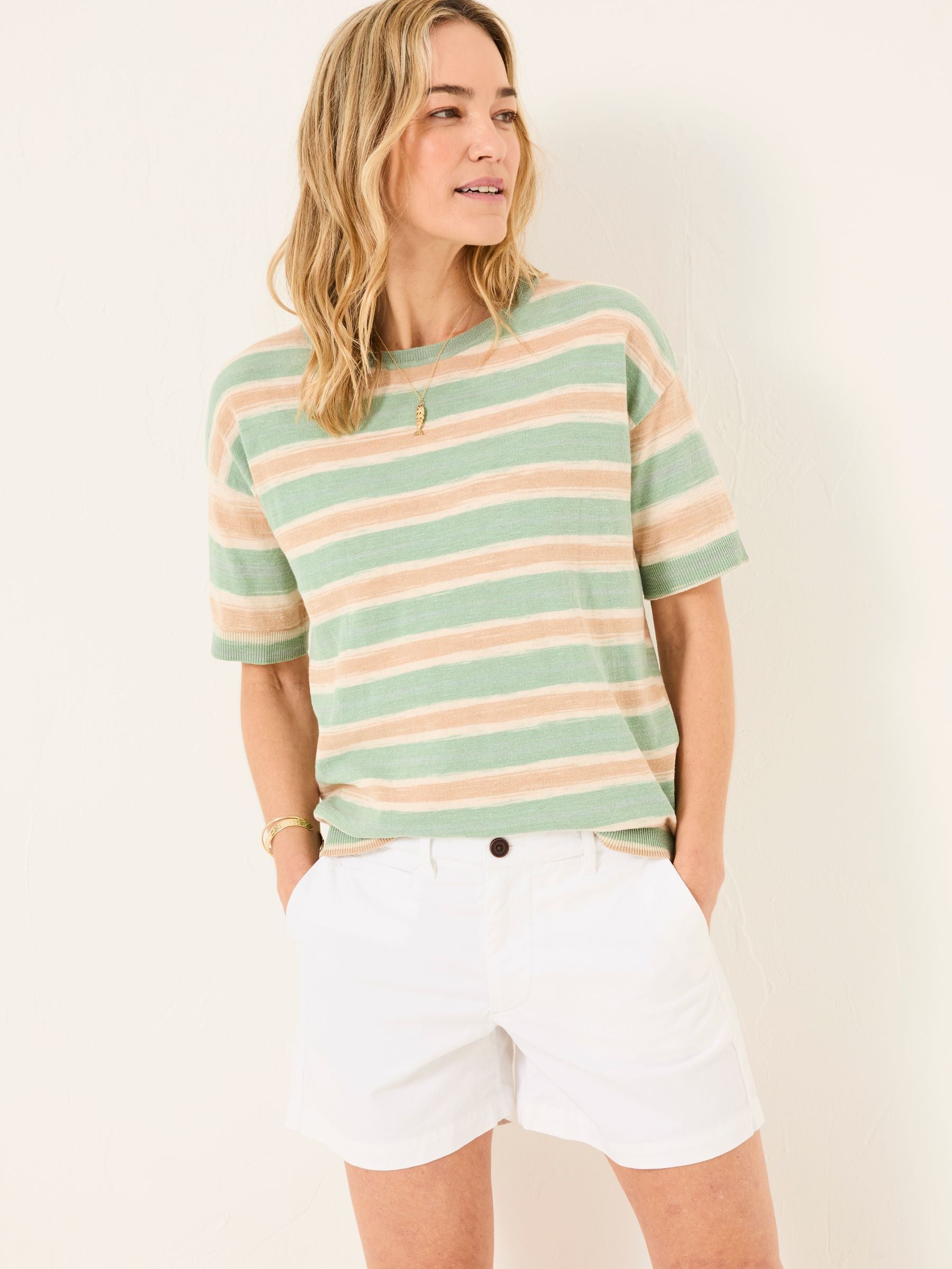 Padstow White Chino Shorts