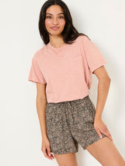 Black Leaf Dot Flippy Shorts