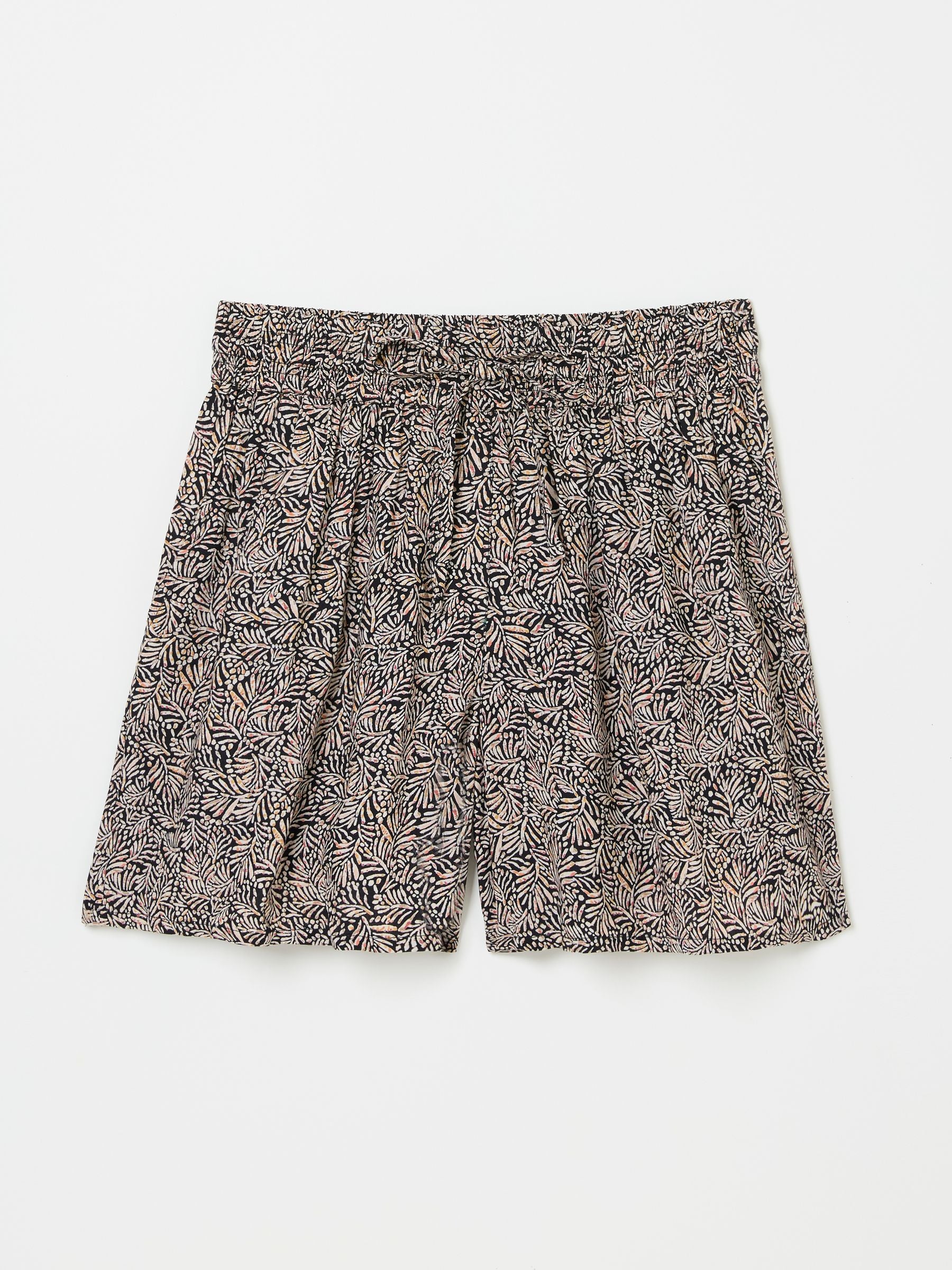 Black Leaf Dot Flippy Shorts