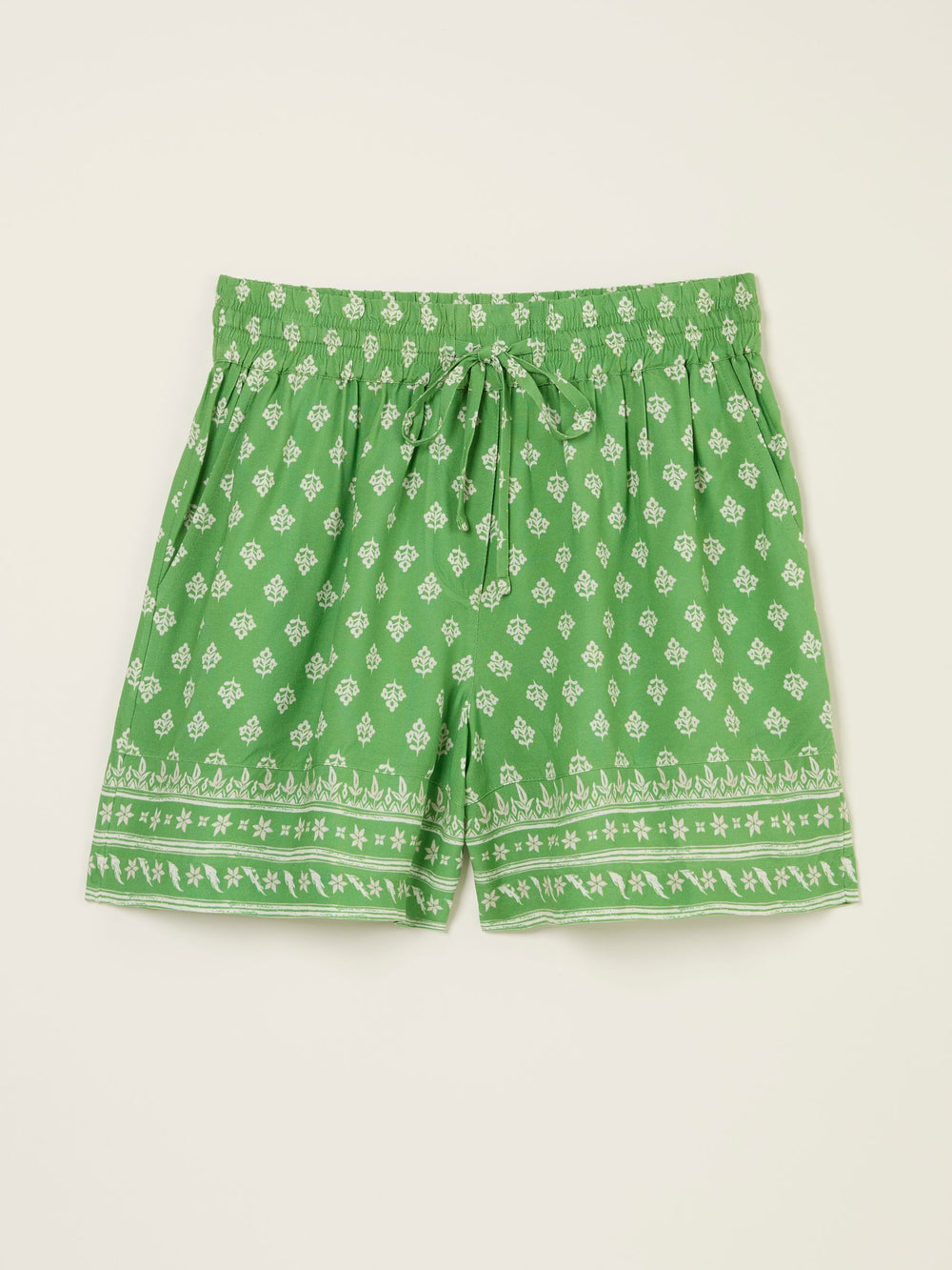 Green Woodblock Flippy Shorts