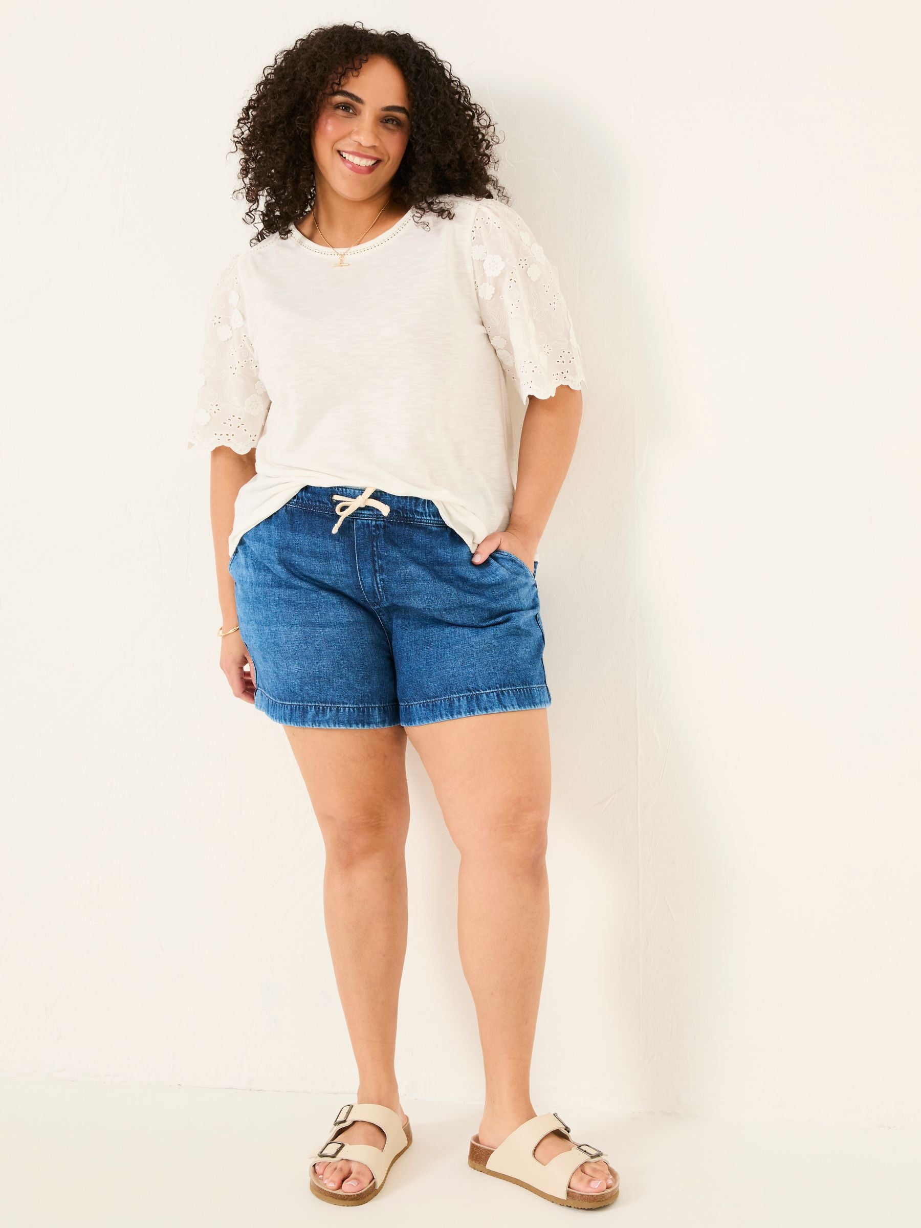 Ashby Dark Vintage Blue Drawstring Shorts