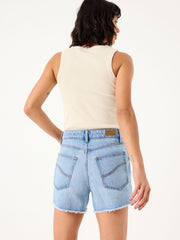 Holywell Light Blue Frayed Denim Shorts
