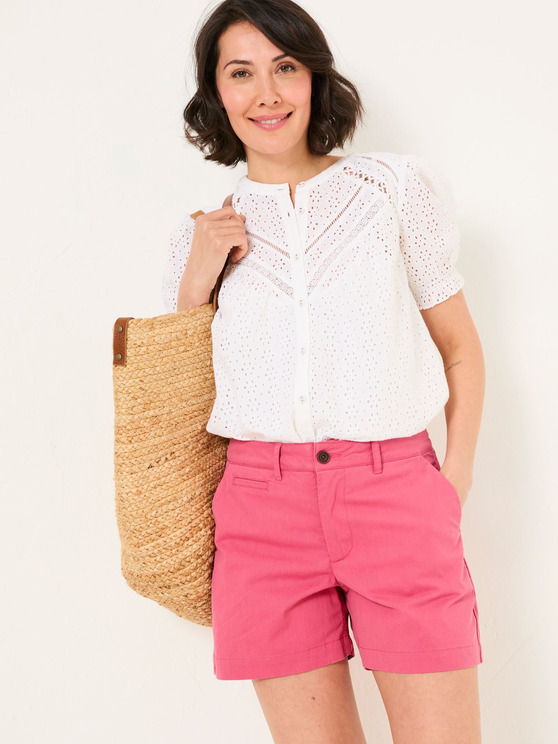 Padstow Dark Pink Chino Shorts