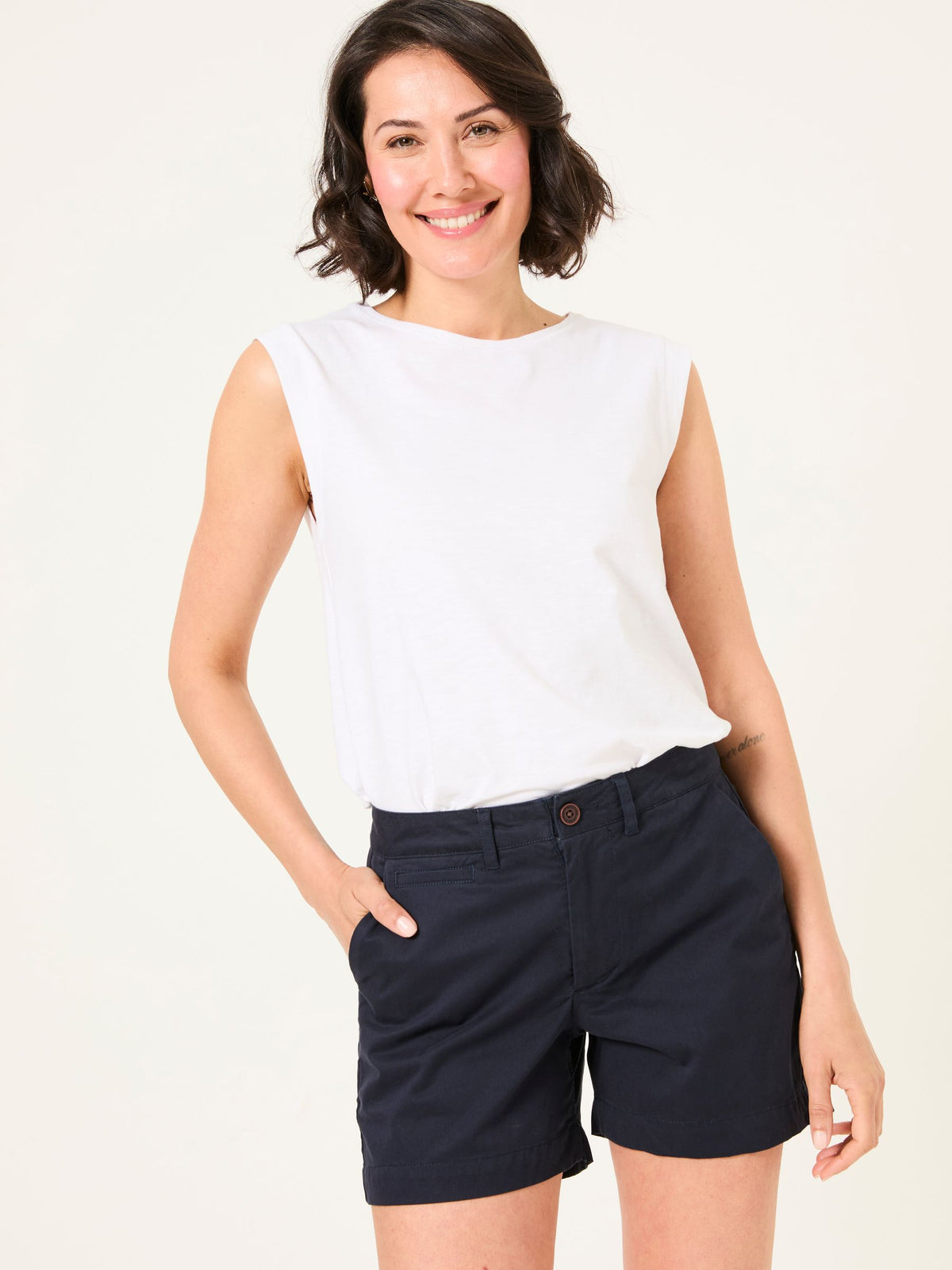 Padstow Navy Chino Shorts