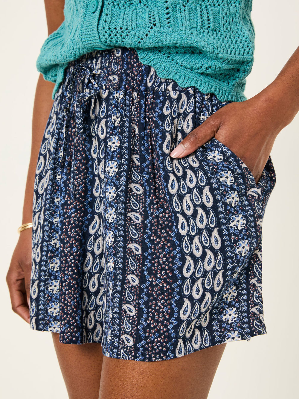 Indigo Blue Paisley Flippy Shorts