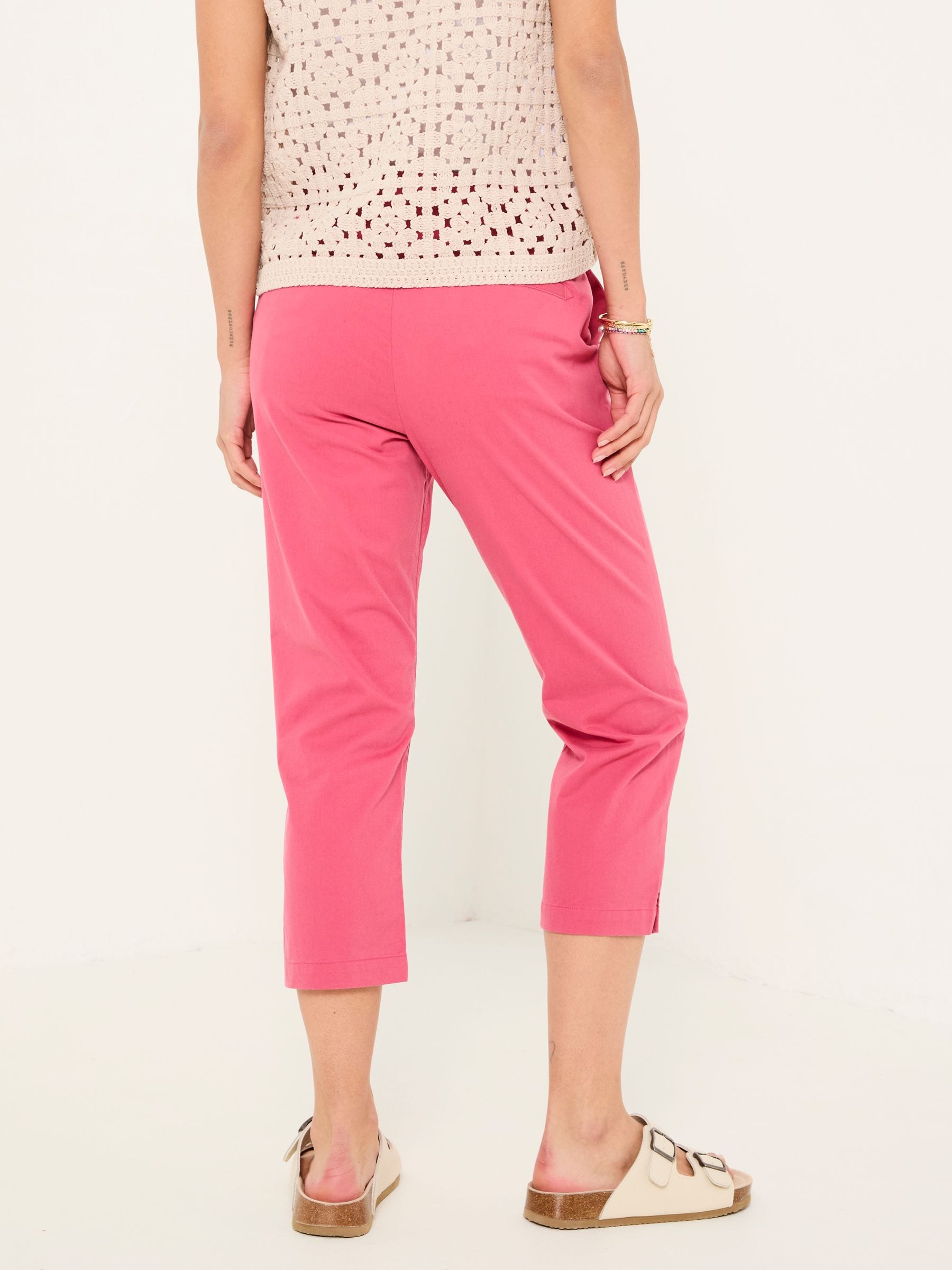 Farnham Pink Cropped Chino Trousers
