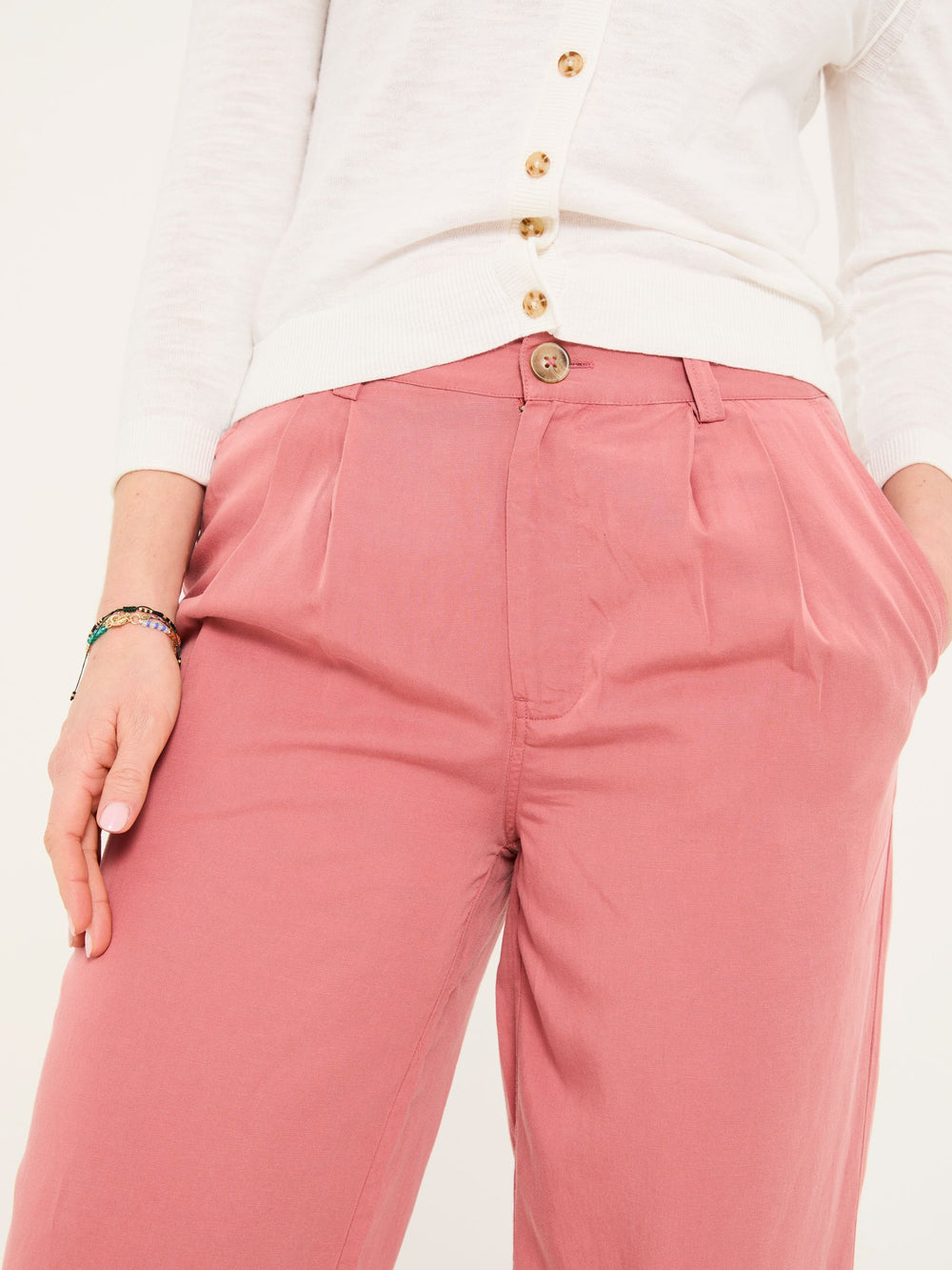 Penny Rose Pink Wide Leg Trousers