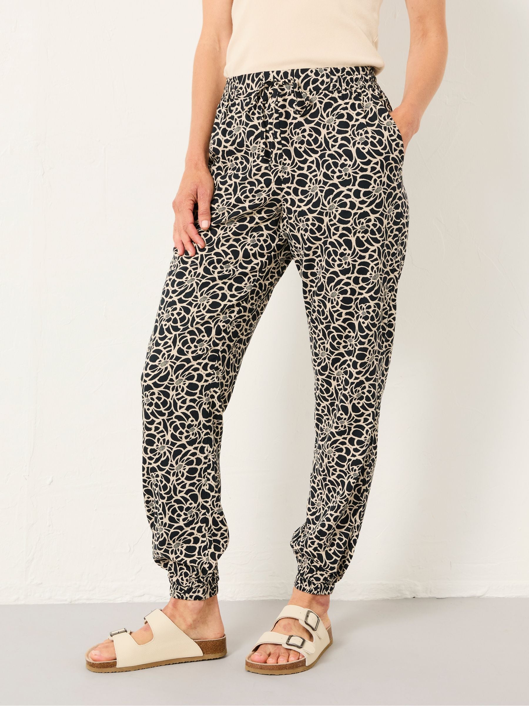 Lyme Black Shibori Cuffed Joggers
