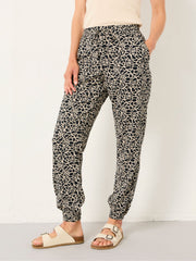 Lyme Black Shibori Cuffed Joggers