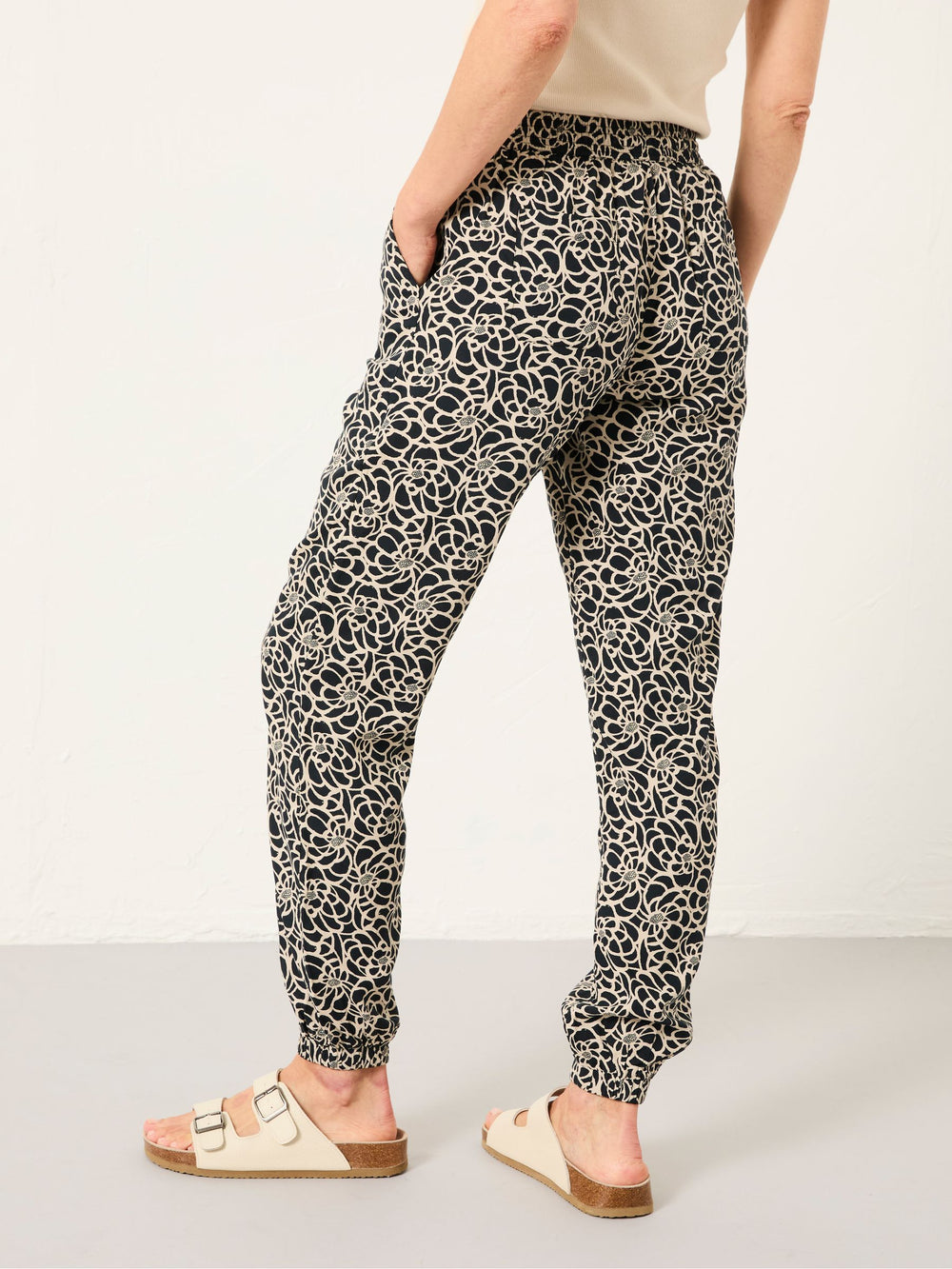 Lyme Black Shibori Cuffed Joggers