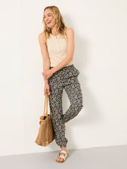 Lyme Black Shibori Cuffed Joggers