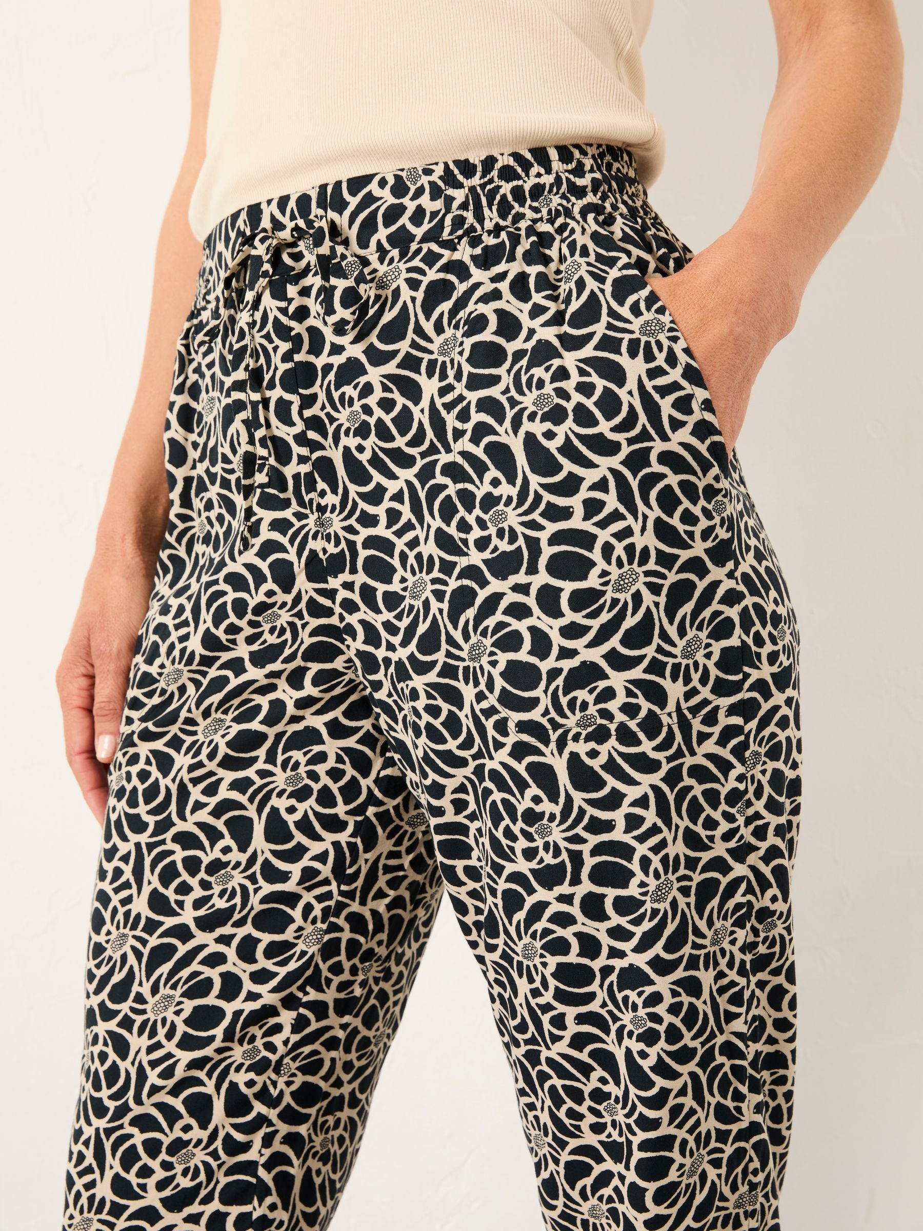 Lyme Black Shibori Cuffed Joggers