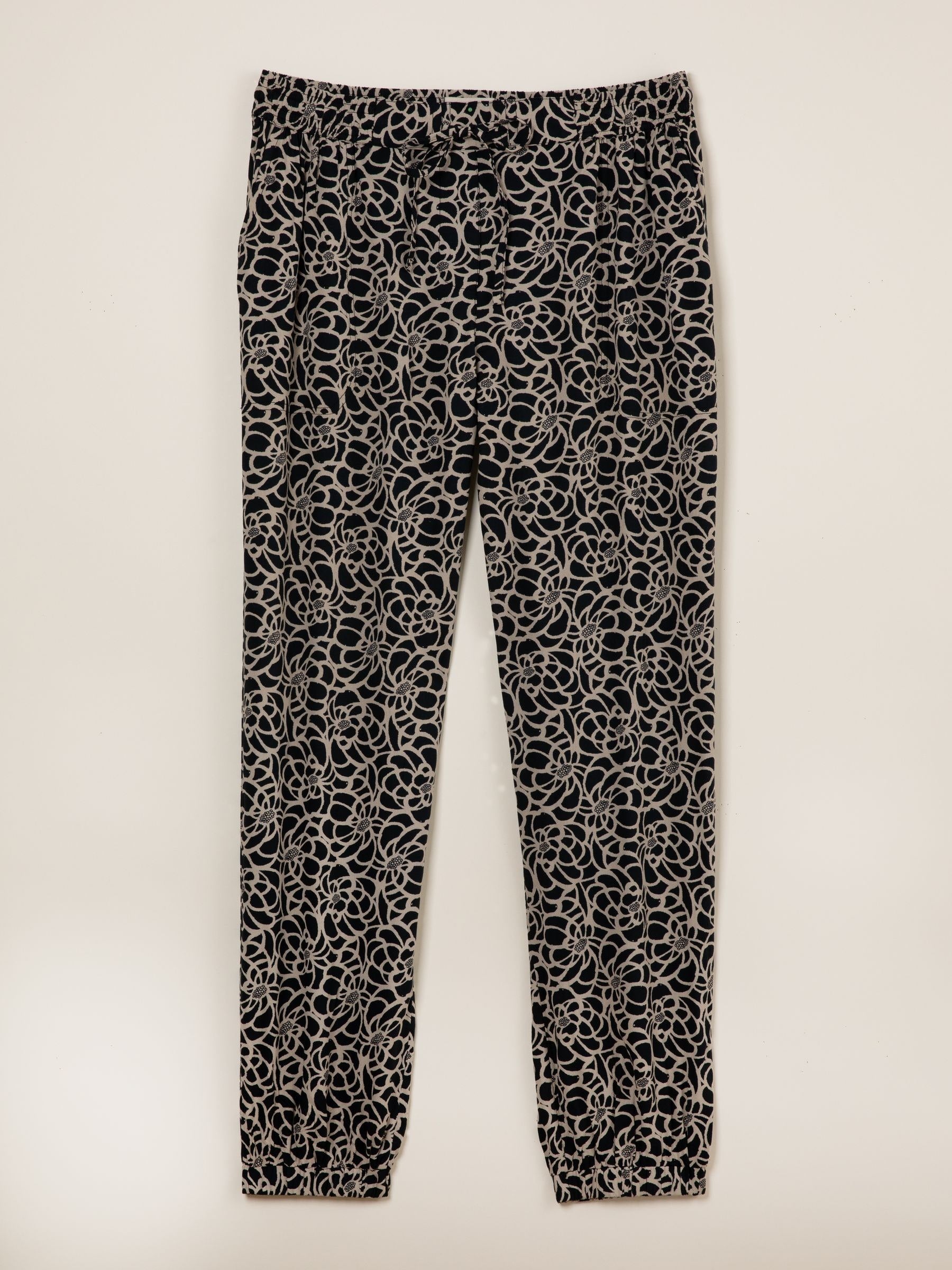 Lyme Black Shibori Cuffed Joggers