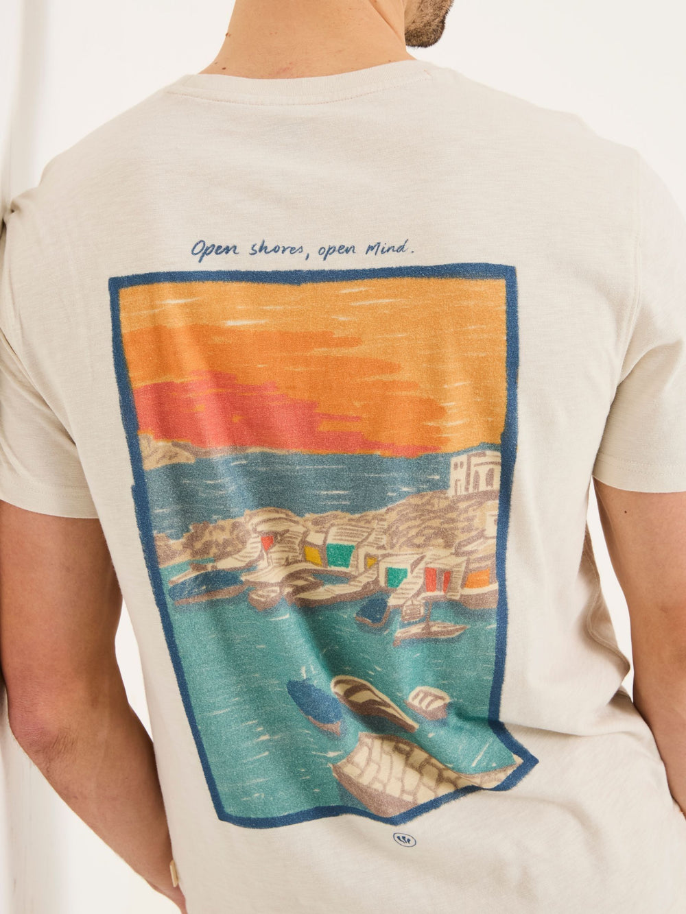 Oatmeal Open Shores Graphic Tshirt