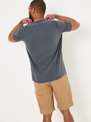 Grey Surf Patch Chest Stripe Tshirt