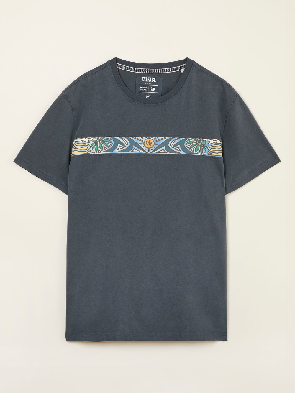 Grey Surf Patch Chest Stripe Tshirt