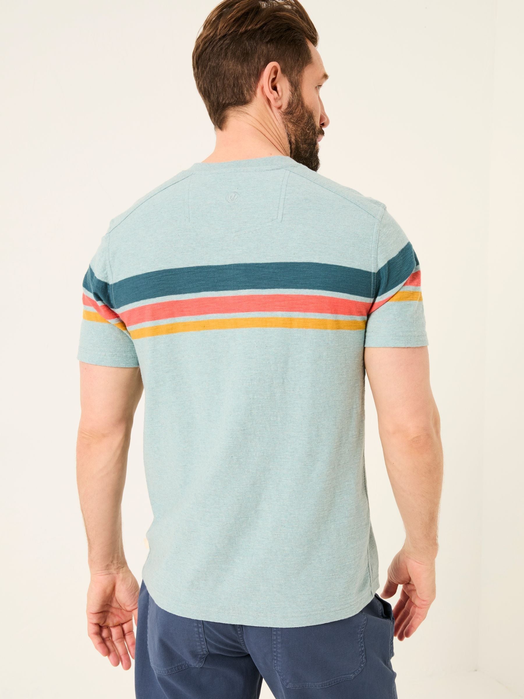Henley Light Blue Chest Stripe Henley