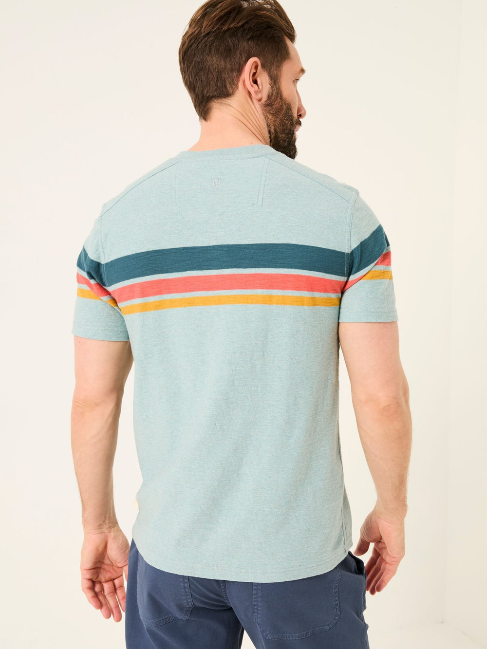 Henley Light Blue Chest Stripe Henley