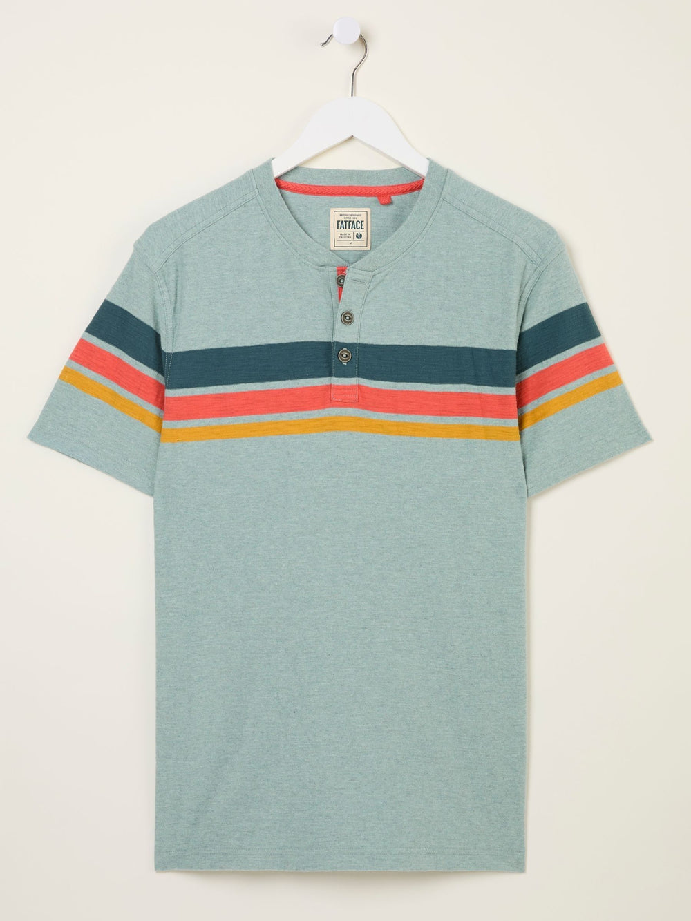 Henley Light Blue Chest Stripe Henley