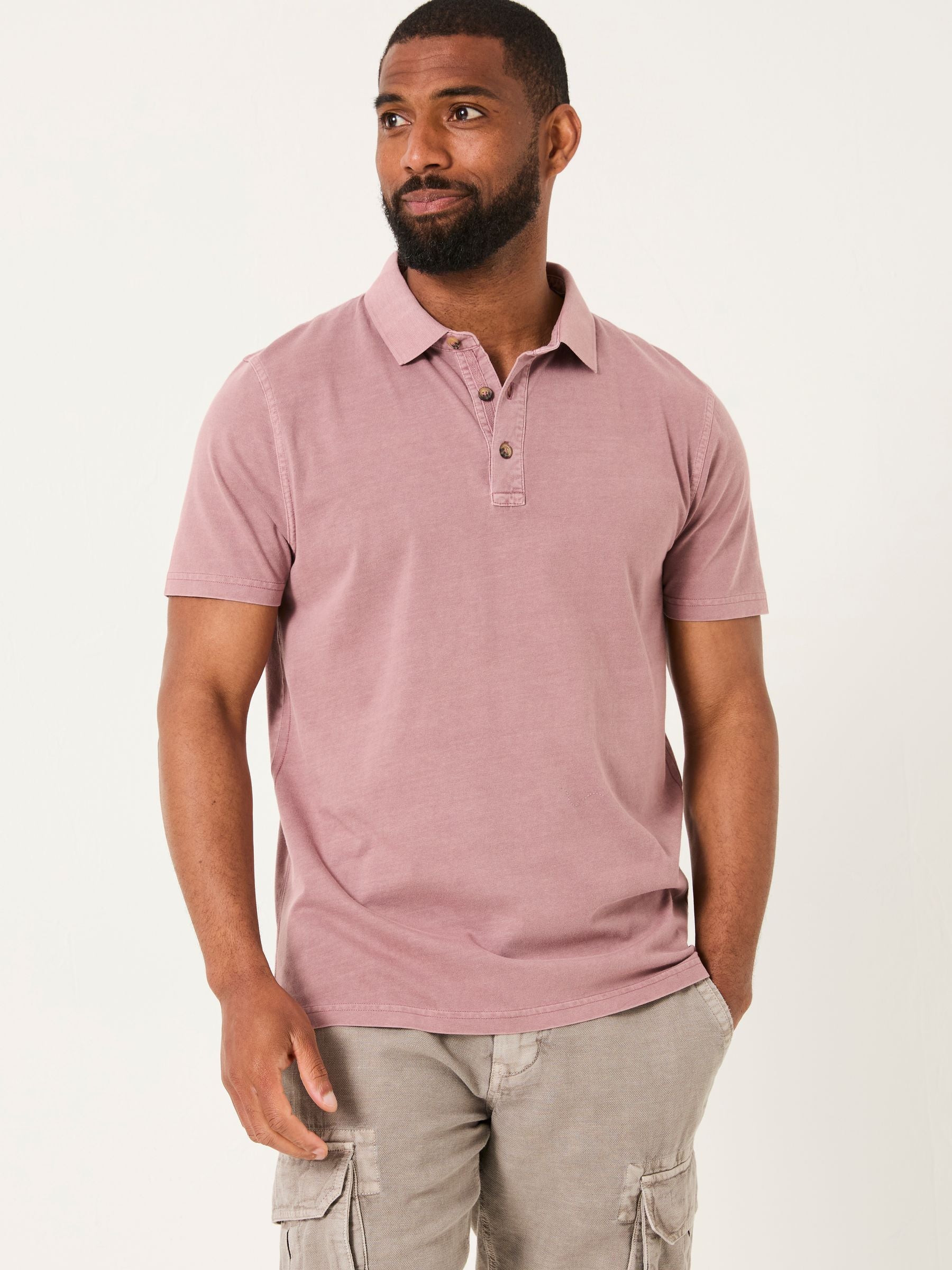 Stoke Heather Purple Short Sleeve Polo Shirt