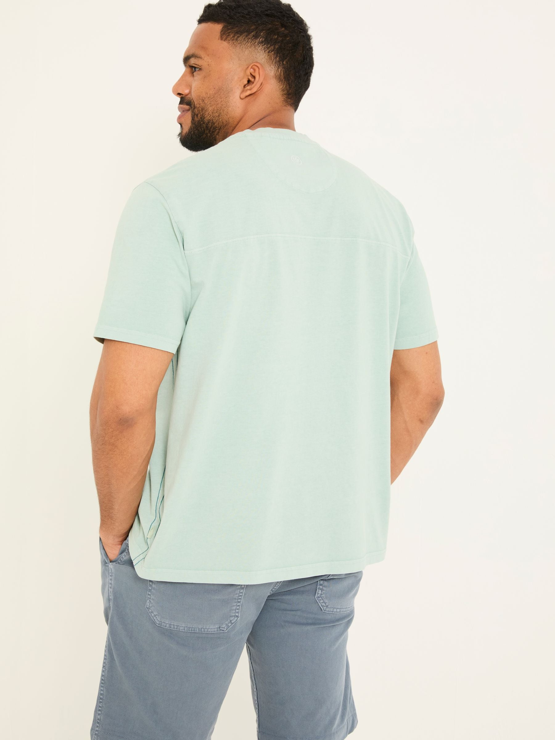 Light Blue Boat Embroidered T-Shirt