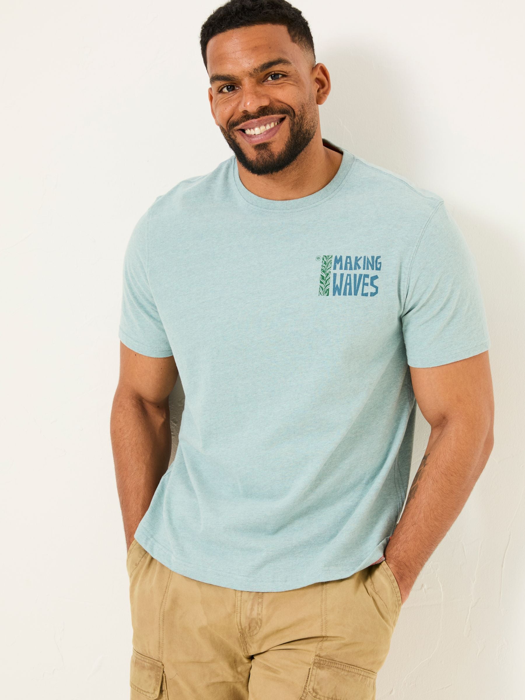 Light Blue MCS Chest Stripe Tshirt