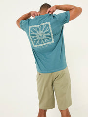 Dark Teal Blue Bike Mandala Graphic Tshirt