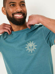 Dark Teal Blue Bike Mandala Graphic Tshirt