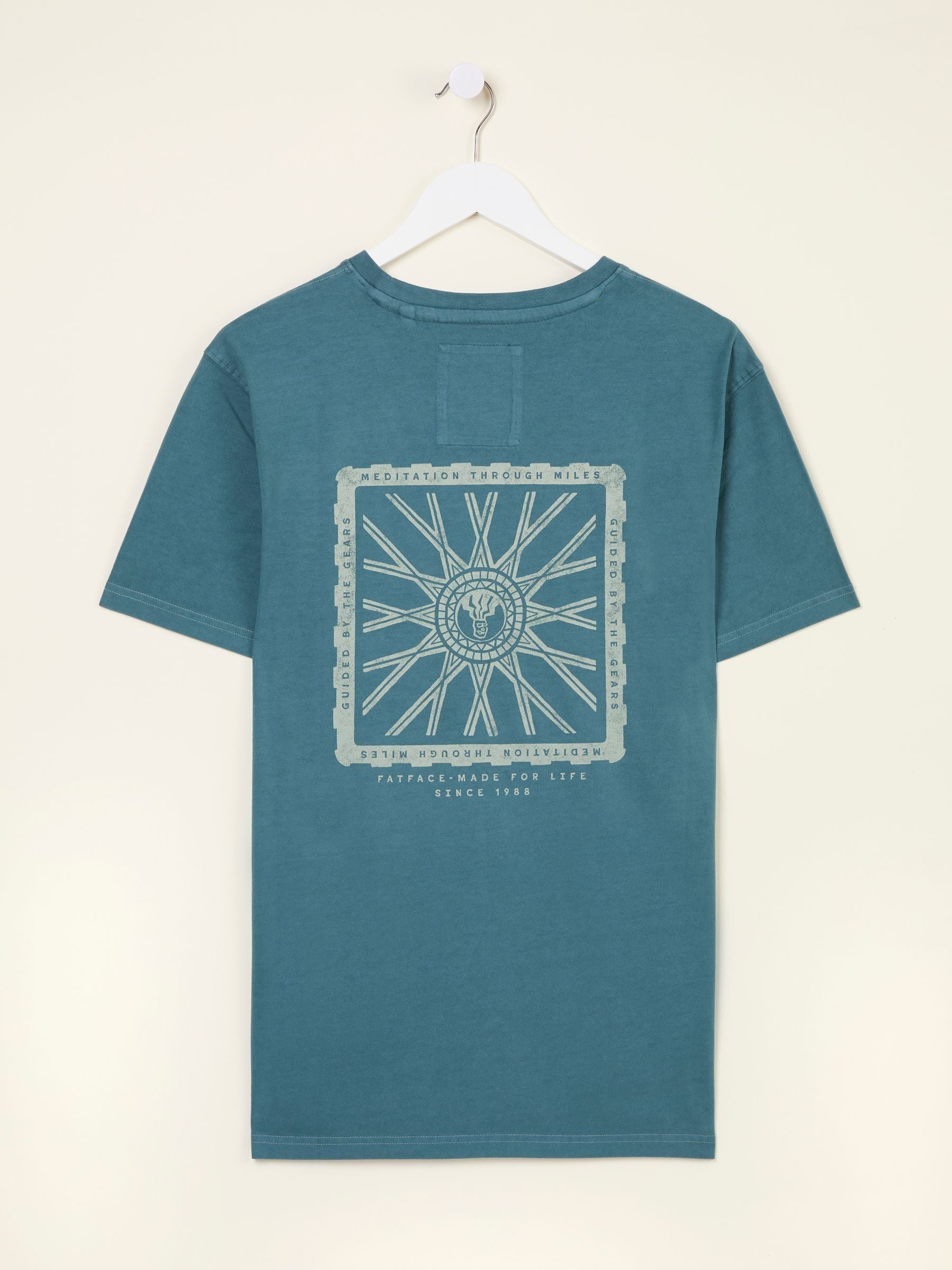 Dark Teal Blue Bike Mandala Graphic Tshirt