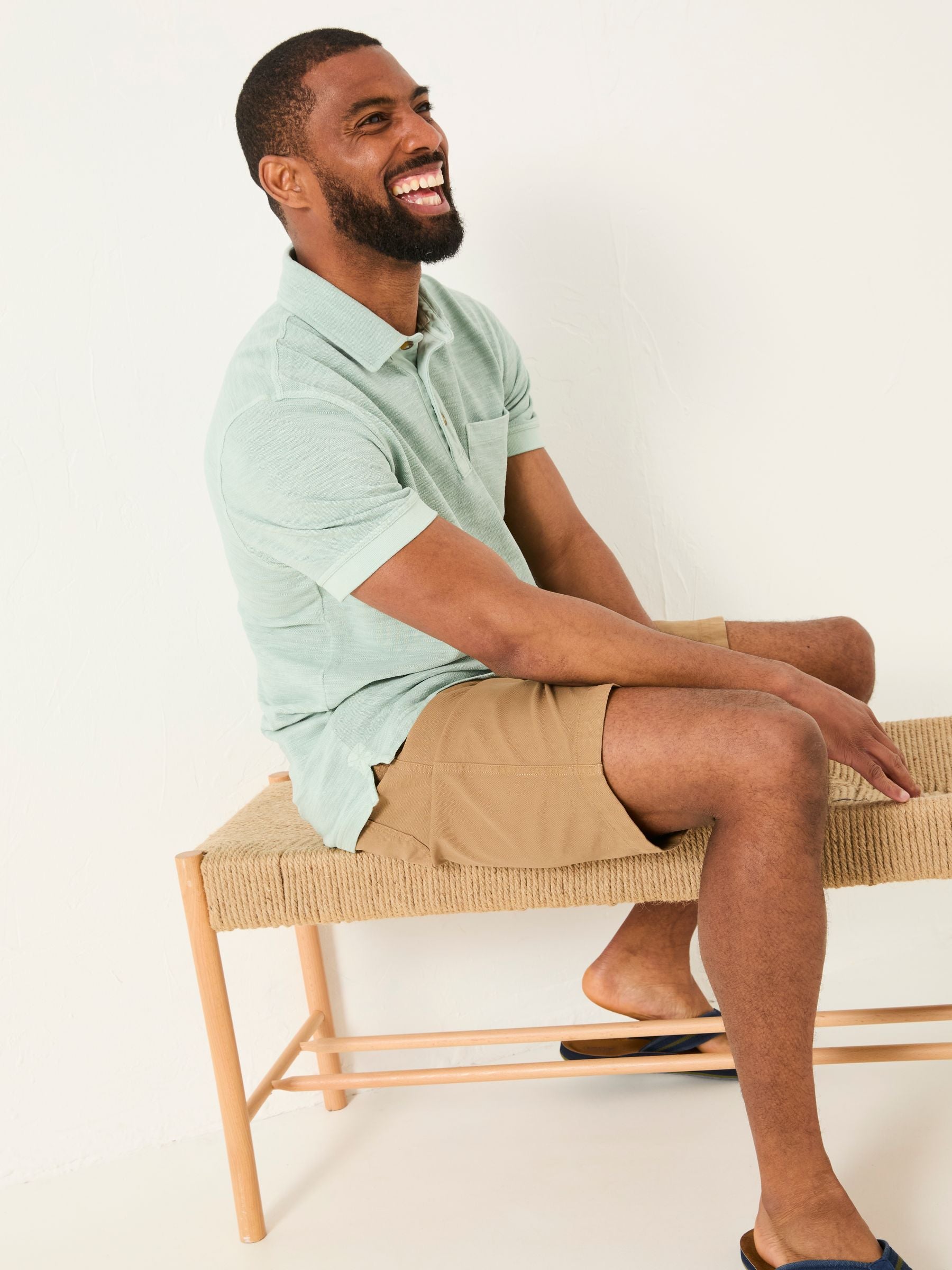 Light Blue Short Sleeve Slub Pique Polo