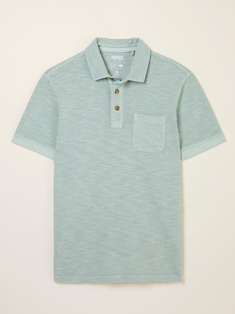 Light Blue Short Sleeve Slub Pique Polo