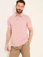Blush Pink Short Sleeve Slub Pique Polo