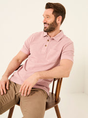 Blush Pink Short Sleeve Slub Pique Polo