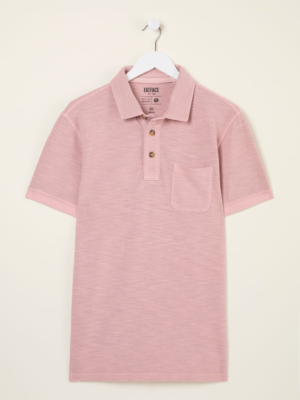 Blush Pink Short Sleeve Slub Pique Polo