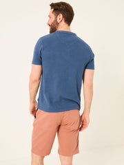 Henley Navy Garment Dyed Pocket Henley