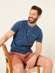 Henley Navy Garment Dyed Pocket Henley
