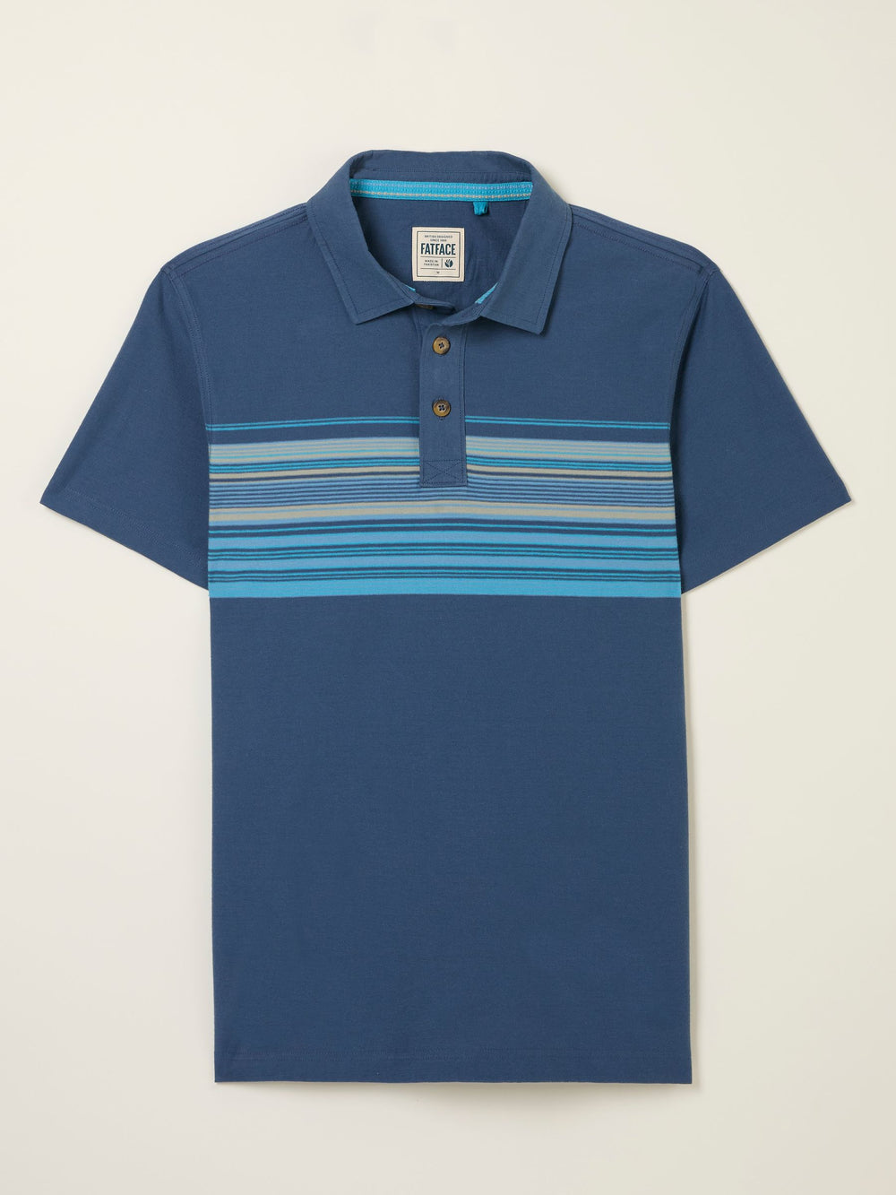 Navy Short Sleeve Chest Stripe Polo