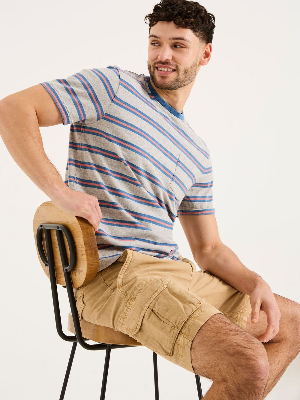 Indigo Blue Pocket Stripe Indigo Tee