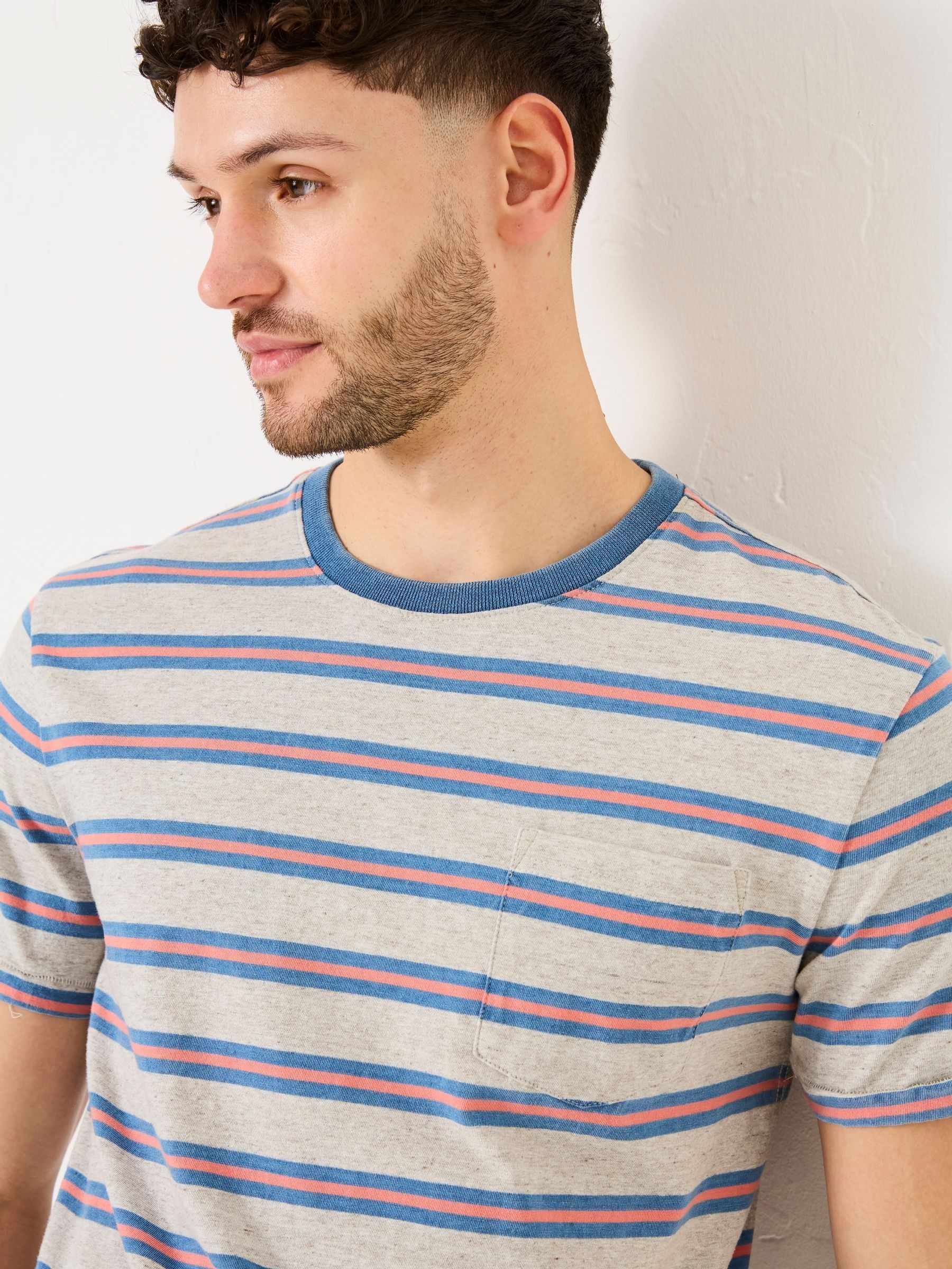 Indigo Blue Pocket Stripe Indigo Tee