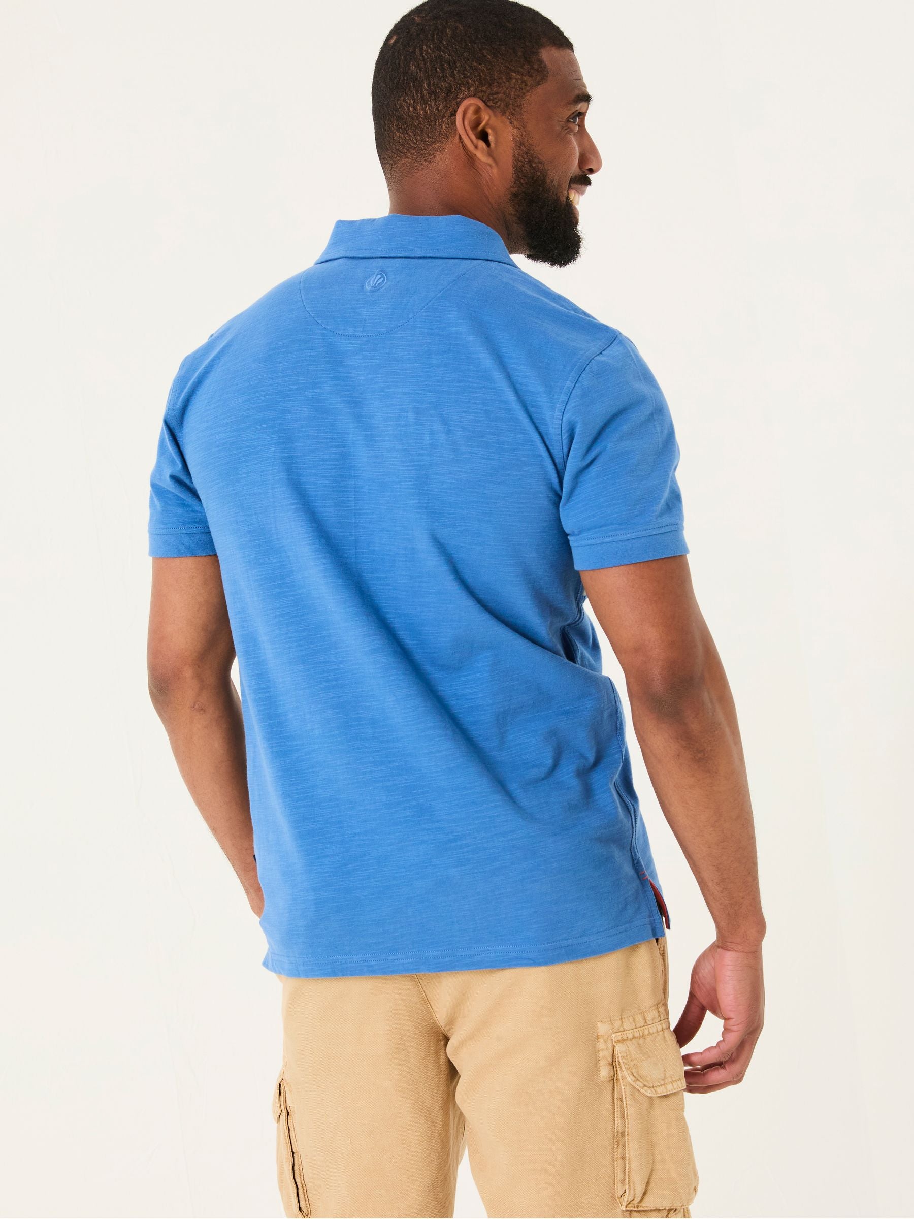 Blue Cut and Sew Chest Stripe Polo