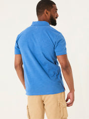Blue Cut and Sew Chest Stripe Polo
