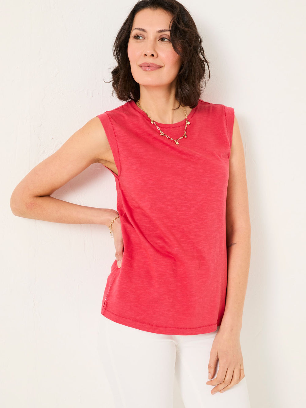 Tia Rust Red Jersey Tank Top