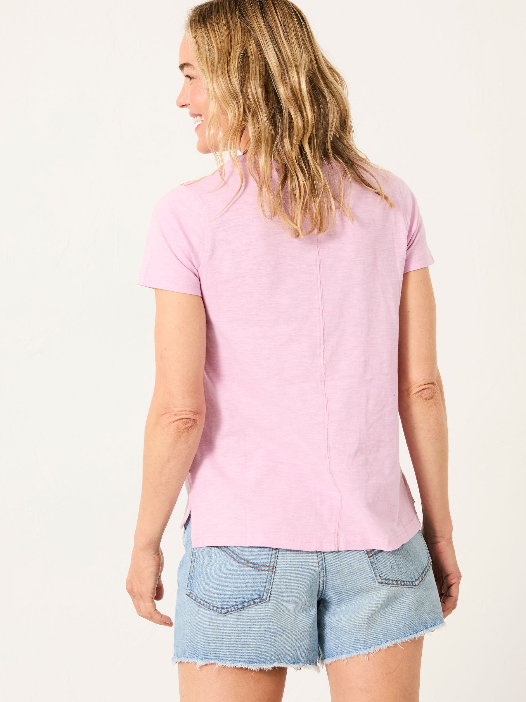 Light Pink Ride The Wave Graphic T Shirt