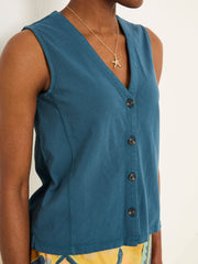 Joni Dark Teal Blue Jersey Waistcoat