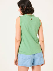Isla Green Lace Jersey Tank Top