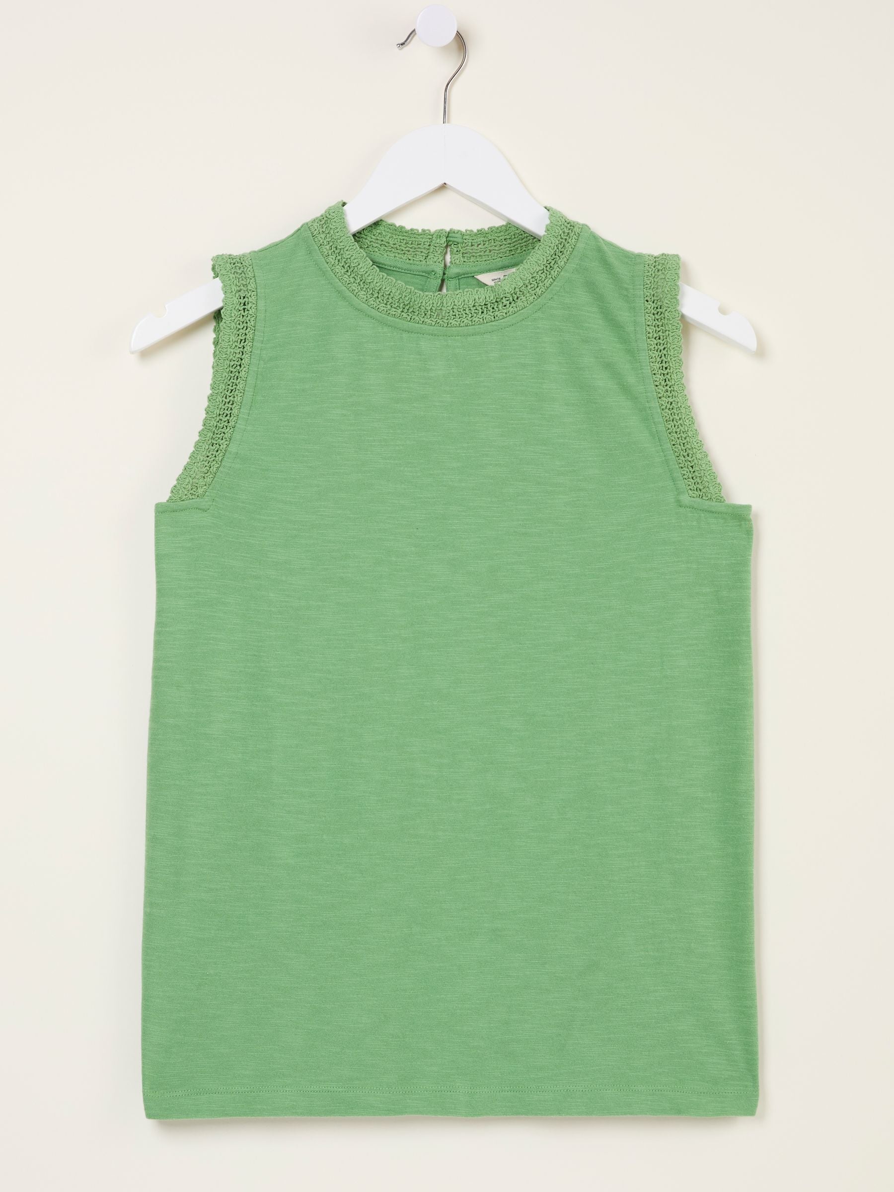 Isla Green Lace Jersey Tank Top