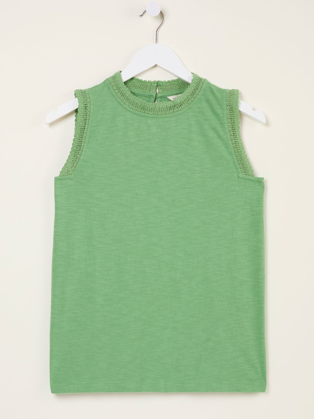 Isla Green Lace Jersey Tank Top