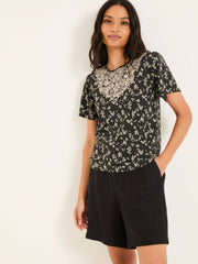 Leoni Black Mono Ditsy T Shirt
