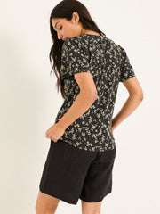 Leoni Black Mono Ditsy T Shirt