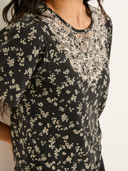 Leoni Black Mono Ditsy T Shirt